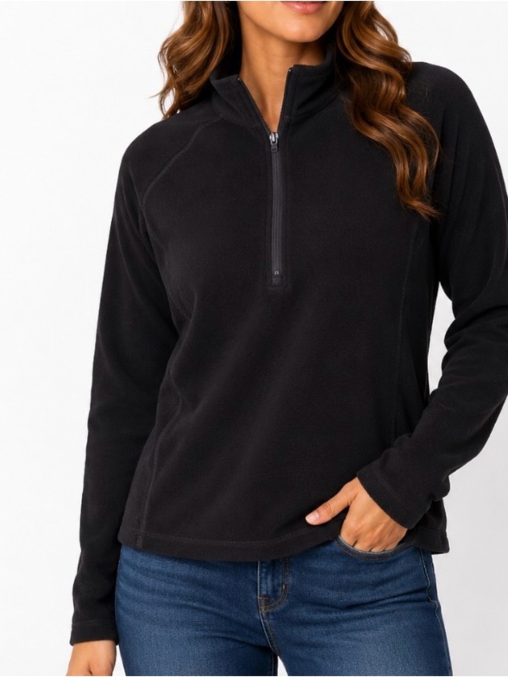 Alpine Design Black Quarter-Zip Fleece Pullover jacket SZ S